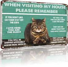 Deko Wand Poster Vintage Katze Zinn Metall 20x30cm