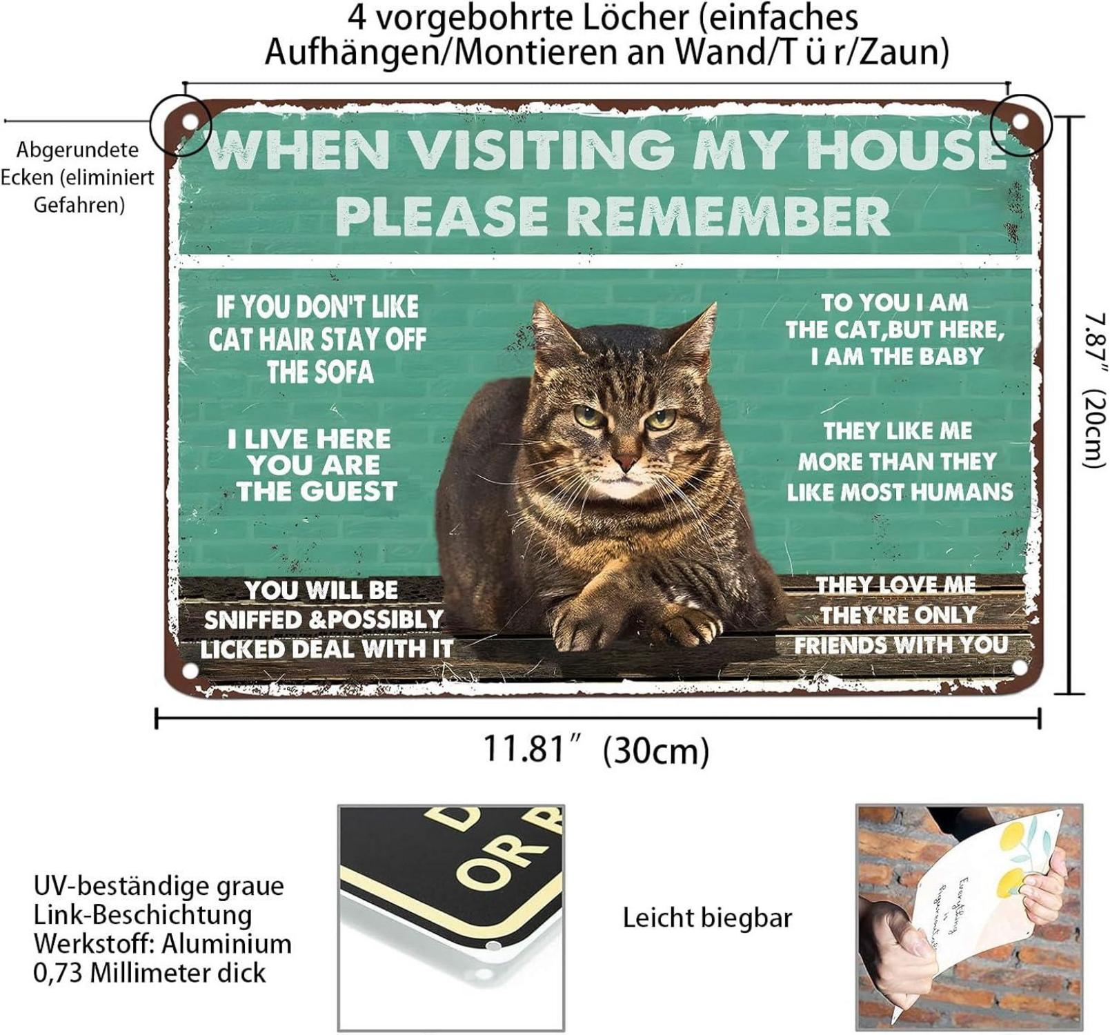 Vintage dekoratives Wand Katzen Kunstwerk Metall Poster