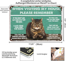 Vintage dekoratives Wand Katzen Kunstwerk Metall Poster