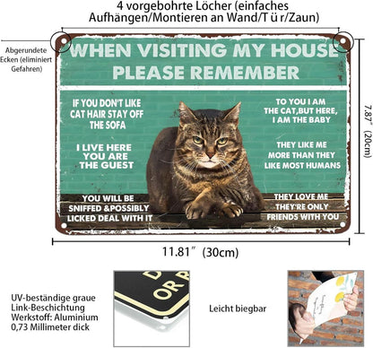 Vintage dekoratives Wand Katzen Kunstwerk Metall Poster