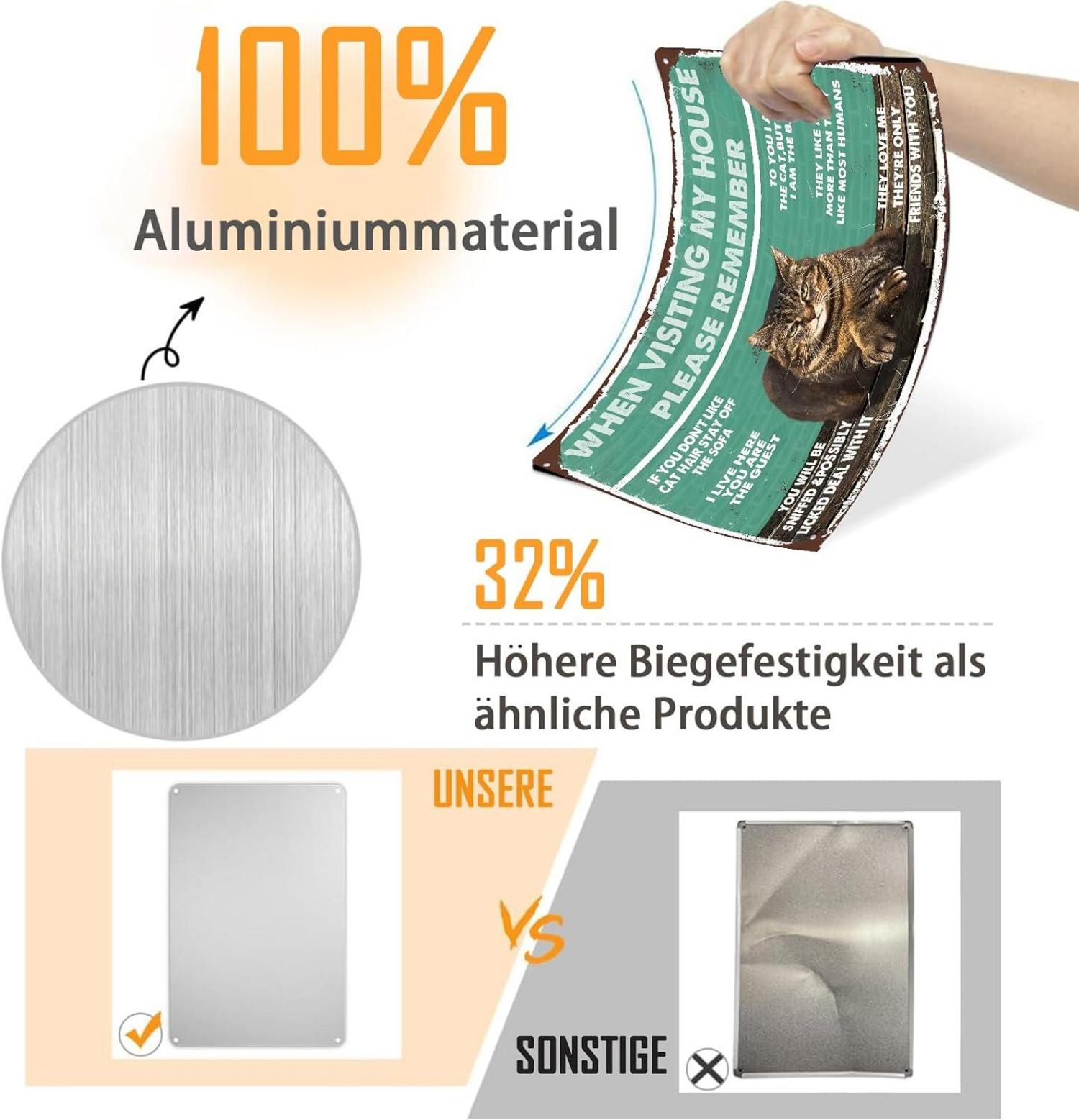 Vintage Dekorative Wand Katze Kunstwerk Zinn Metall Poster 20x30cm