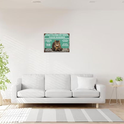 Dekorative Vintage Katze Metall Wand Poster Zinn Kunstwerk 20x30cm