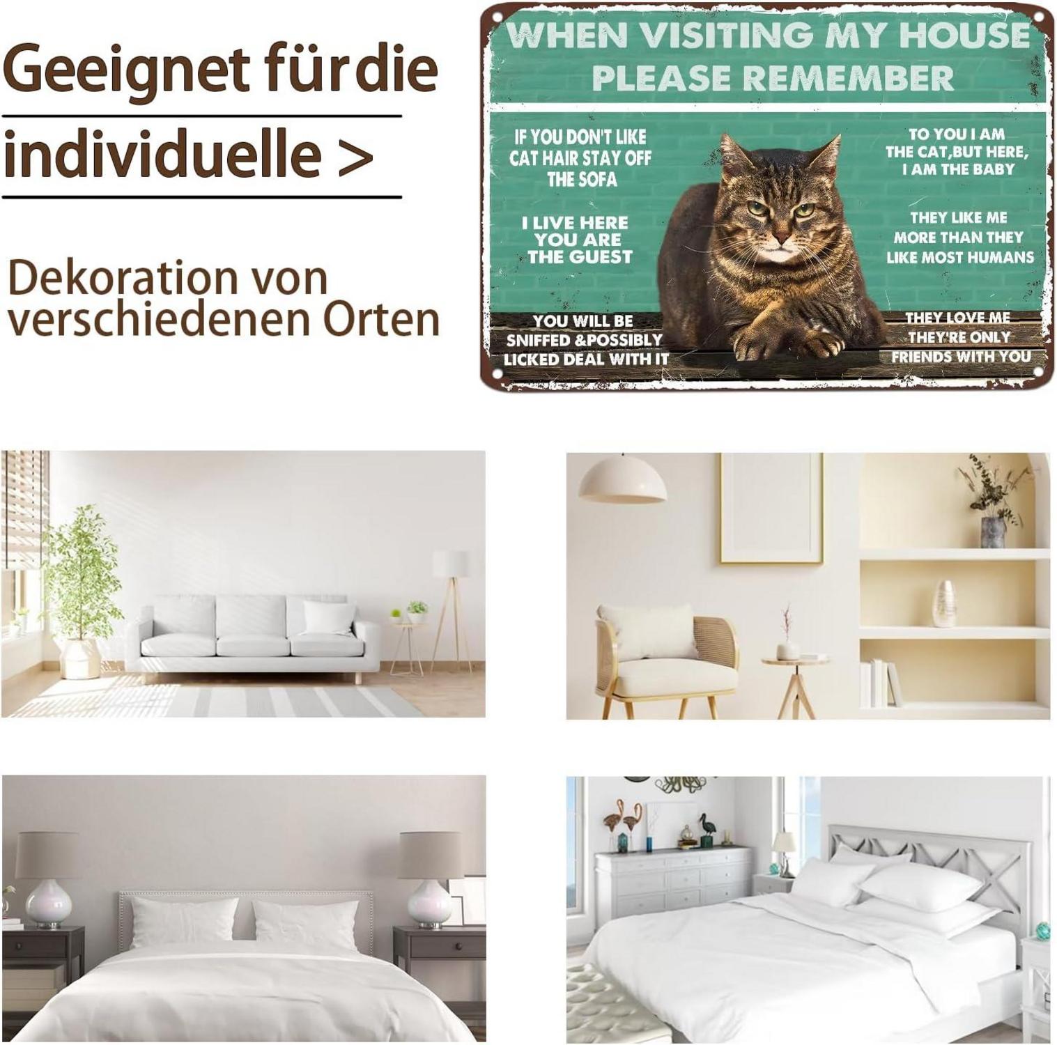 Dekorative Vintage Katze Zinn Metall Wand Poster 20x30cm