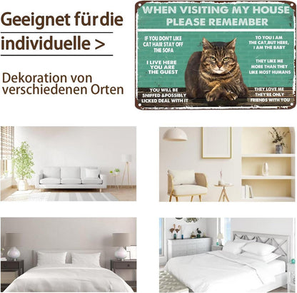 Dekorative Vintage Katze Zinn Metall Wand Poster 20x30cm