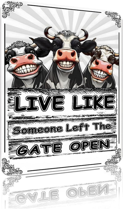 Lustige Kuh Zinn Gemälde Schild Bar Zimmer Badezimmer Art Deco