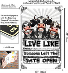 Yiruhe Lustiges Kuh Zinn Gemälde Wandkunst 20 x 30 cm