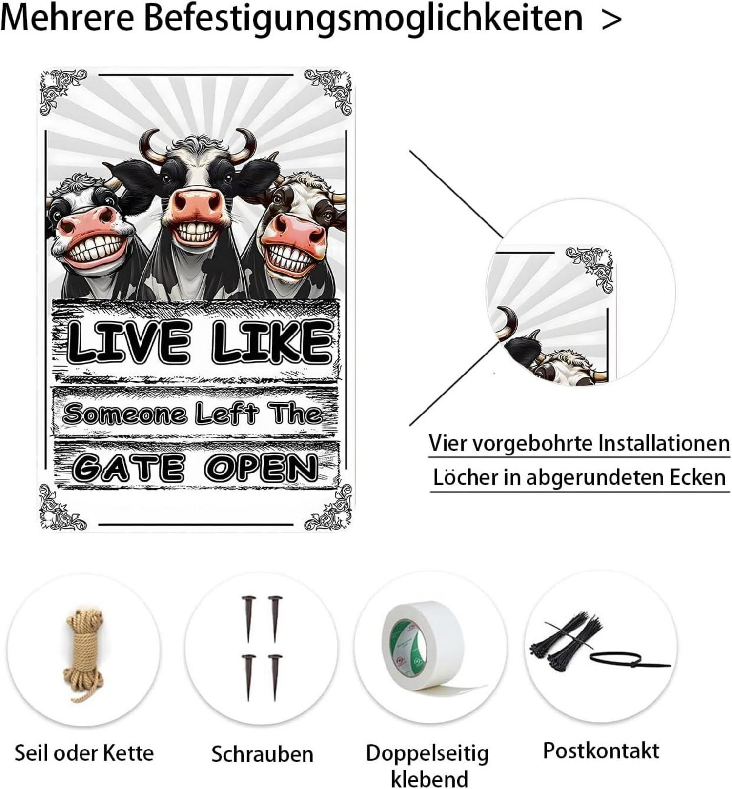 Lustige Kuh Zinn Gemälde Schild Bar Zimmer Badezimmer Art Deco