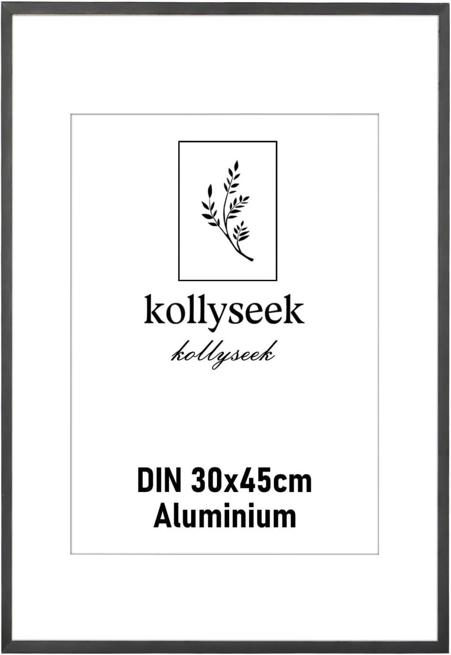 Bilderrahmen Aluminium 30x45cm Schwarz Metall AcrylglasFrame