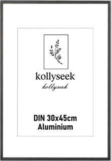 Bilderrahmen Aluminium 30x45cm Schwarz Metall AcrylglasFrame