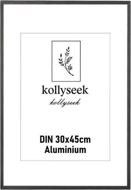 Bilderrahmen Aluminium 30x45cm Schwarz Metall AcrylglasFrame