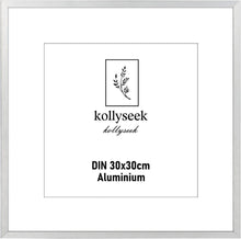 Bilderrahmen Aluminium Silber 30x30cm Acrylglas Passepartout