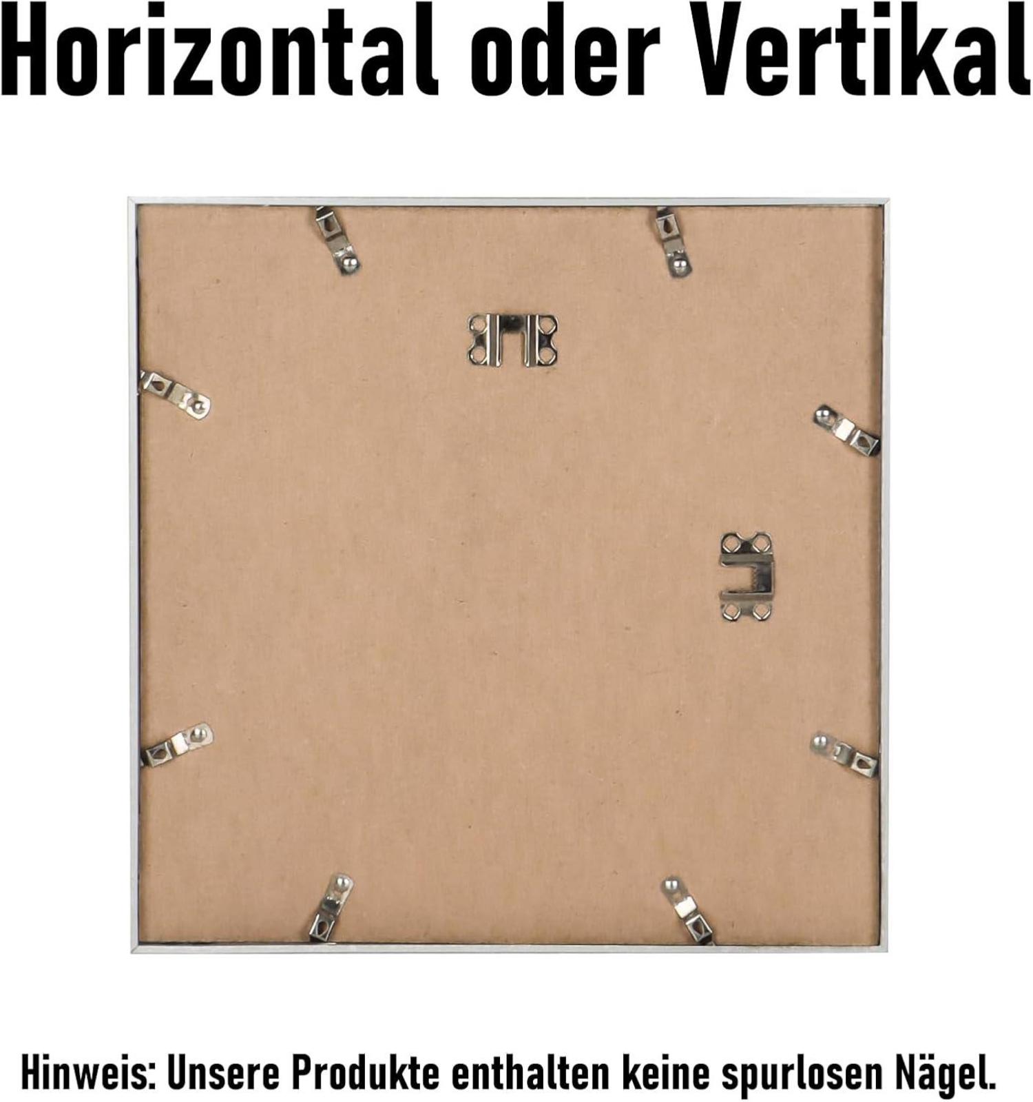 Aluminium Bilderrahmen 30x30 cm Silber Acrylglas modern Passepartout