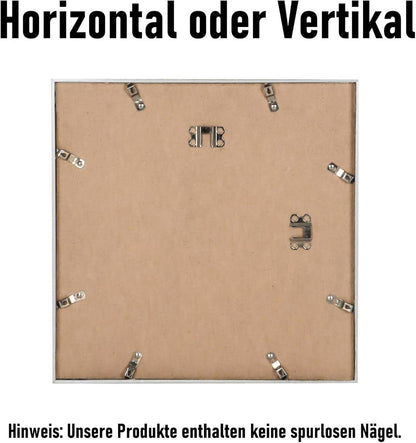 Aluminium Bilderrahmen 30x30 cm Silber Acrylglas modern Passepartout