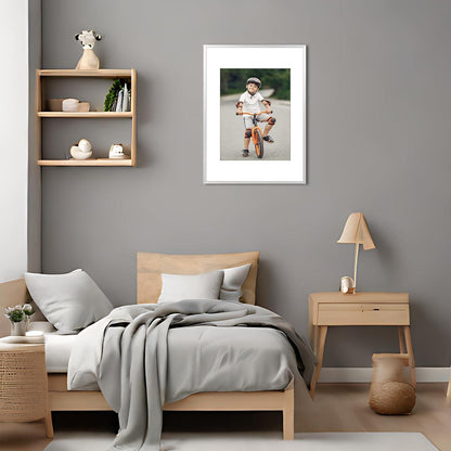 Bilderrahmen Aluminium 40x50 Silber Acrylglas Passepartout
