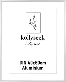 Bilderrahmen Aluminium 40x50 cm Silber Acrylglas Passepartout modern
