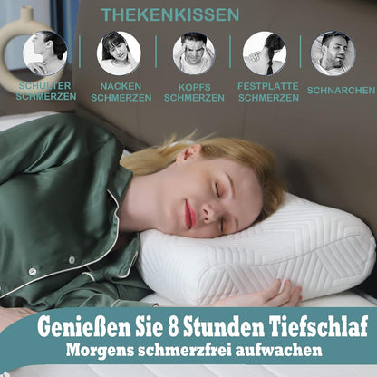 Höhenverstellbares Memory Foam Nackenstützkissen 50D Dichte - 2er Pack, Blau