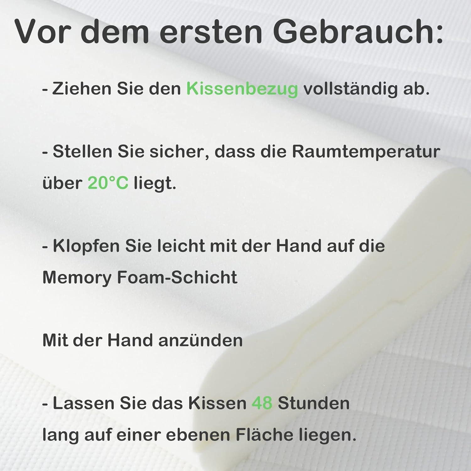 LAMB 2024 Memory Foam Kissen Ergonomisches Nackenstützkissen Seitenlage 2er Pack