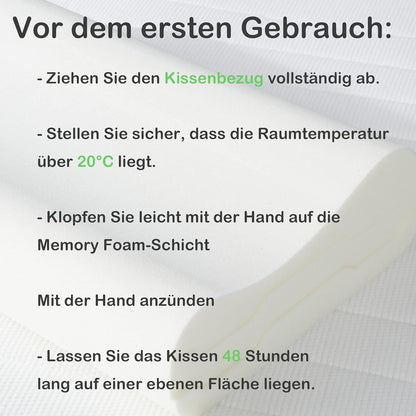 LAMB 2024 Memory Foam Kissen Ergonomisches Nackenstützkissen Seitenlage 2er Pack