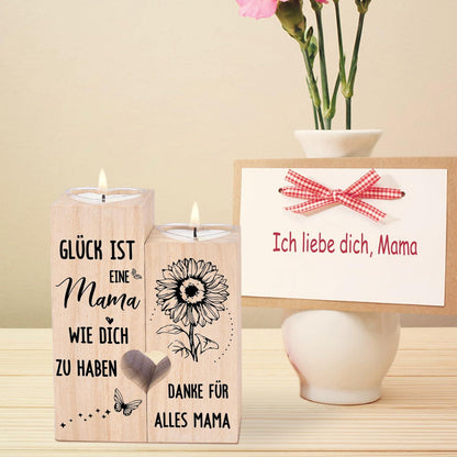 Personalisierter Holz Kerzenhalter Geschenk Mama Muttertag