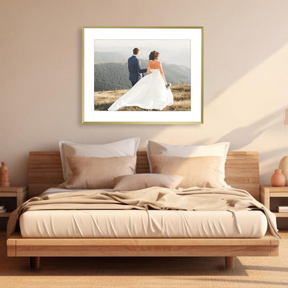 Bilderrahmen Aluminium Gold 40x50cm Acrylglas modern Picture Frame