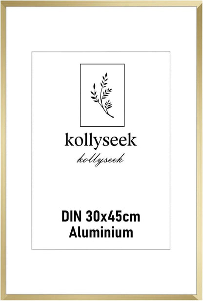 Goldener Aluminium-Bilderrahmen 30x45cm mit Acrylglas
