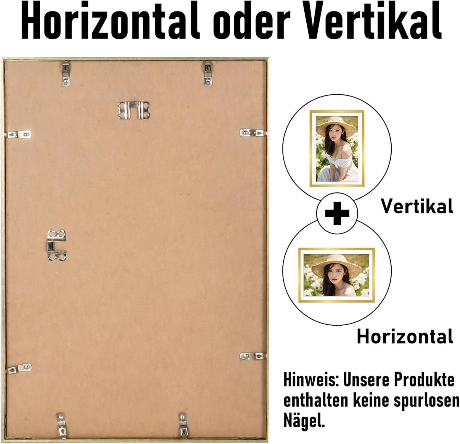 Bilderrahmen Aluminium Gold 30x45 cm Acrylglas Passepartout