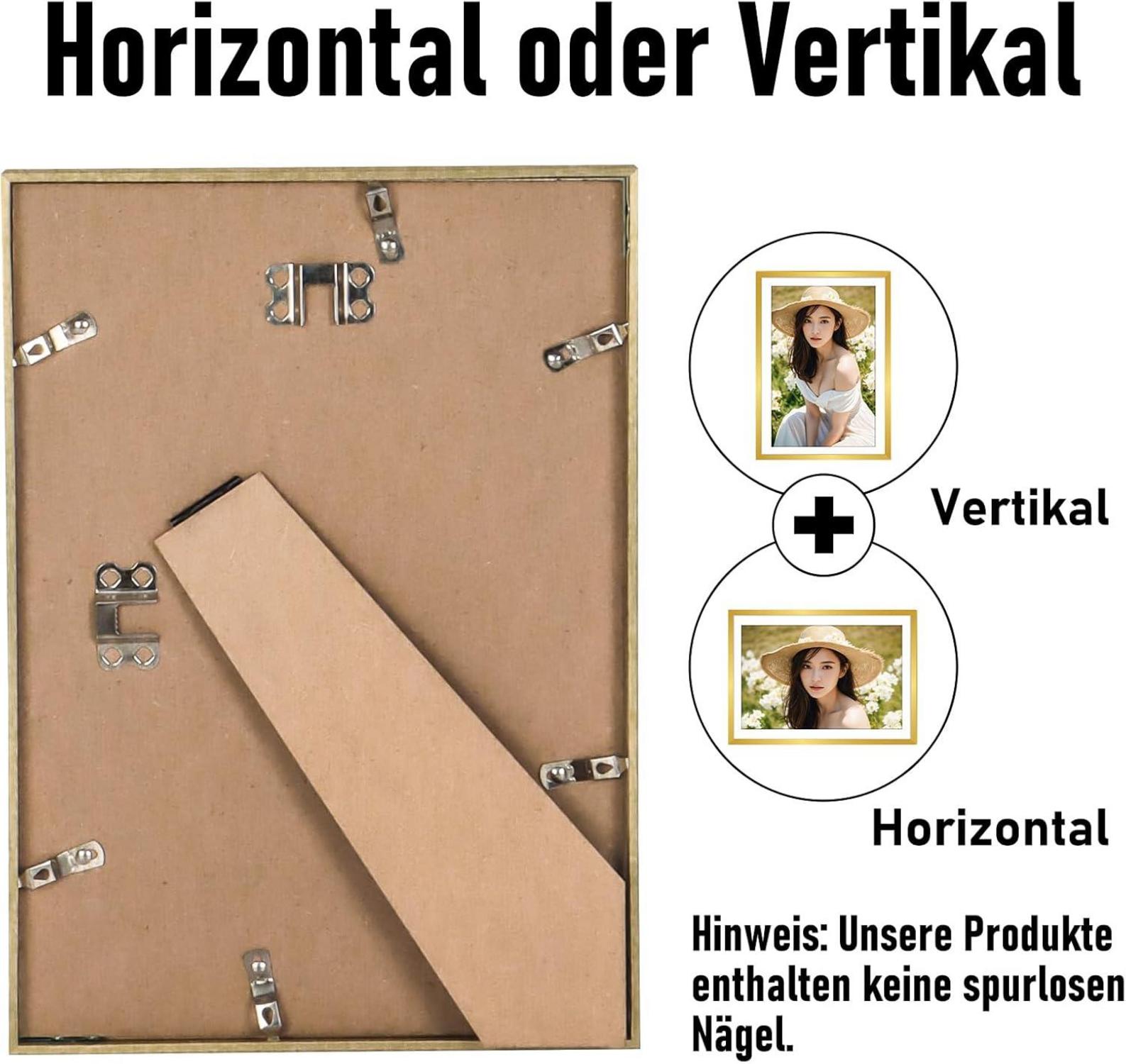 Aluminium Bilderrahmen Gold DIN A4 Acrylglas Passepartout Moderne Poster Frame
