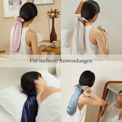 Seide Schlafmütze 2-in-1 Haargummi Aquarell für Langes Haar
