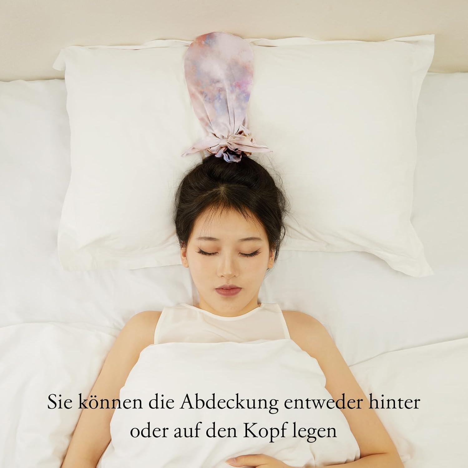 LilySilk Seidenhaube für Schlafende 2-in-1 Haargummis Langes Haar Einstellbar