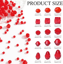 Rot Glasperlen Bastelperlen Set 800 Stück 4/6/8 mm DIY