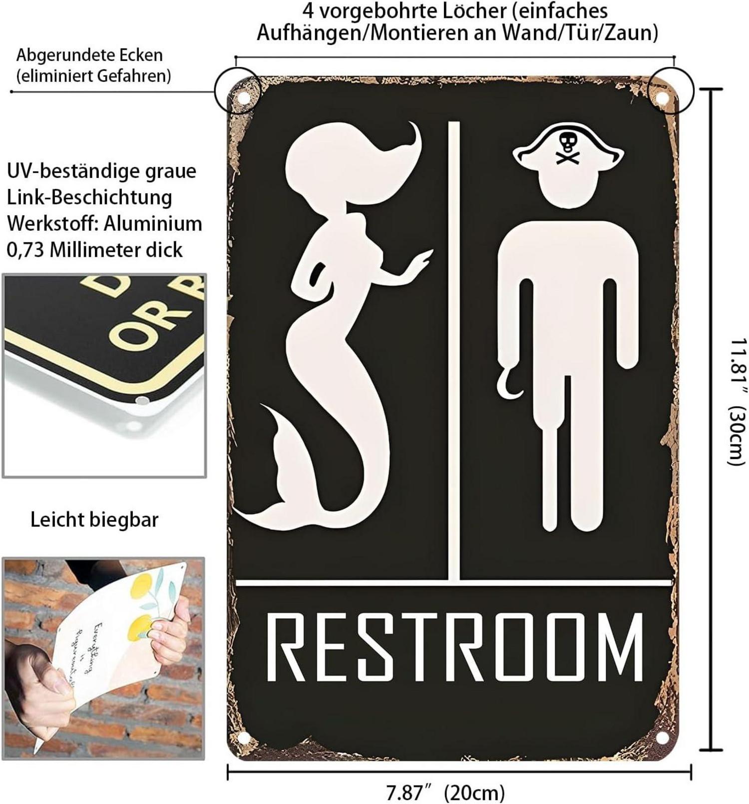 Meerjungfrau Piraten Vintage Badezimmer Wand Dekoration