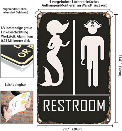 Meerjungfrau Piraten Vintage Badezimmer Wand Dekoration