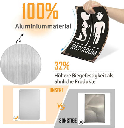 Vintage „RESTROOM“ Meerjungfrau Piraten Badezimmer Wanddekoration 20x30 cm