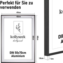 Aluminium Bilderrahmen Set 50x70 cm Schwarz Acrylglas 3er