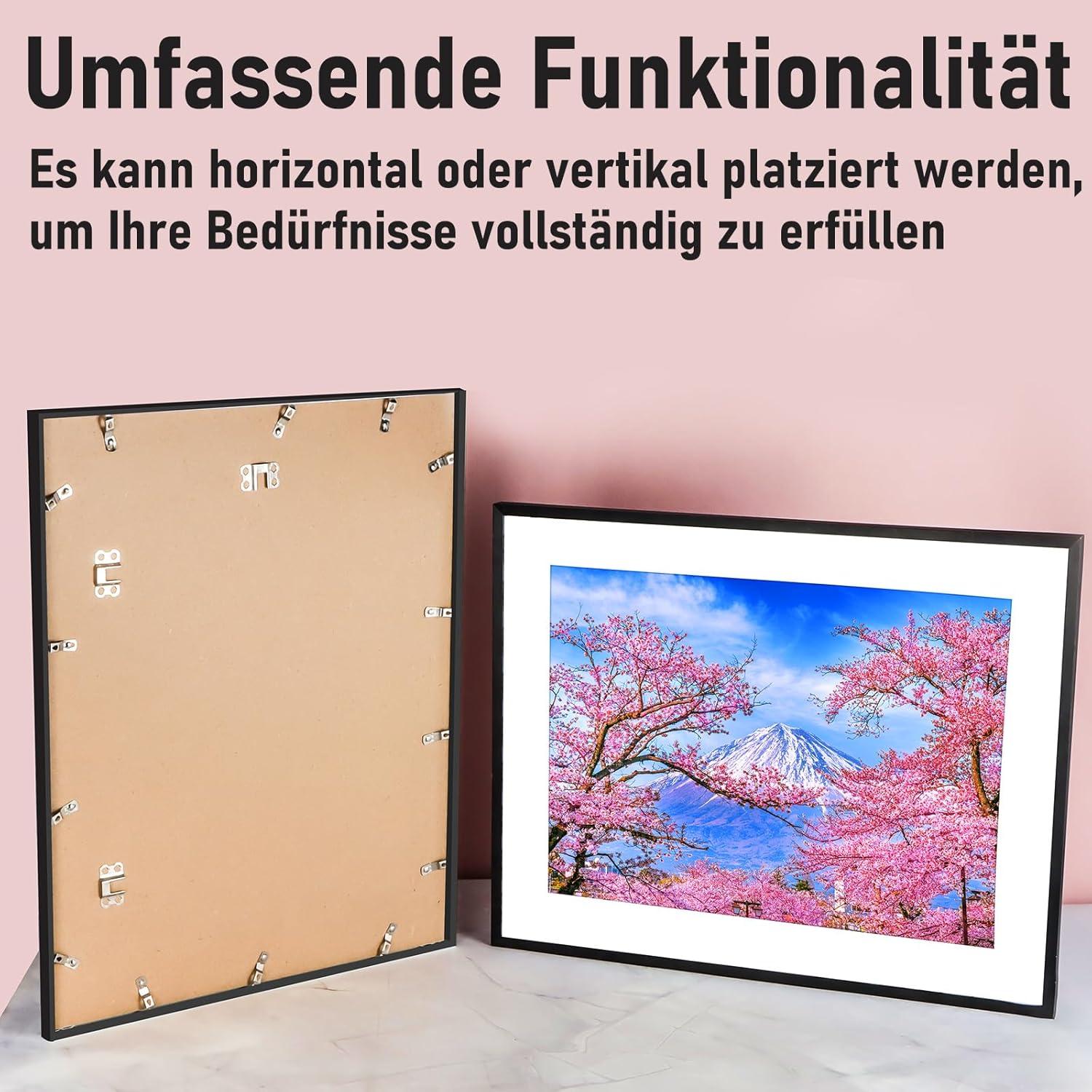 Kollyseek Aluminium Bilderrahmen 50x70cm Schwarz 3er Set Acrylglas