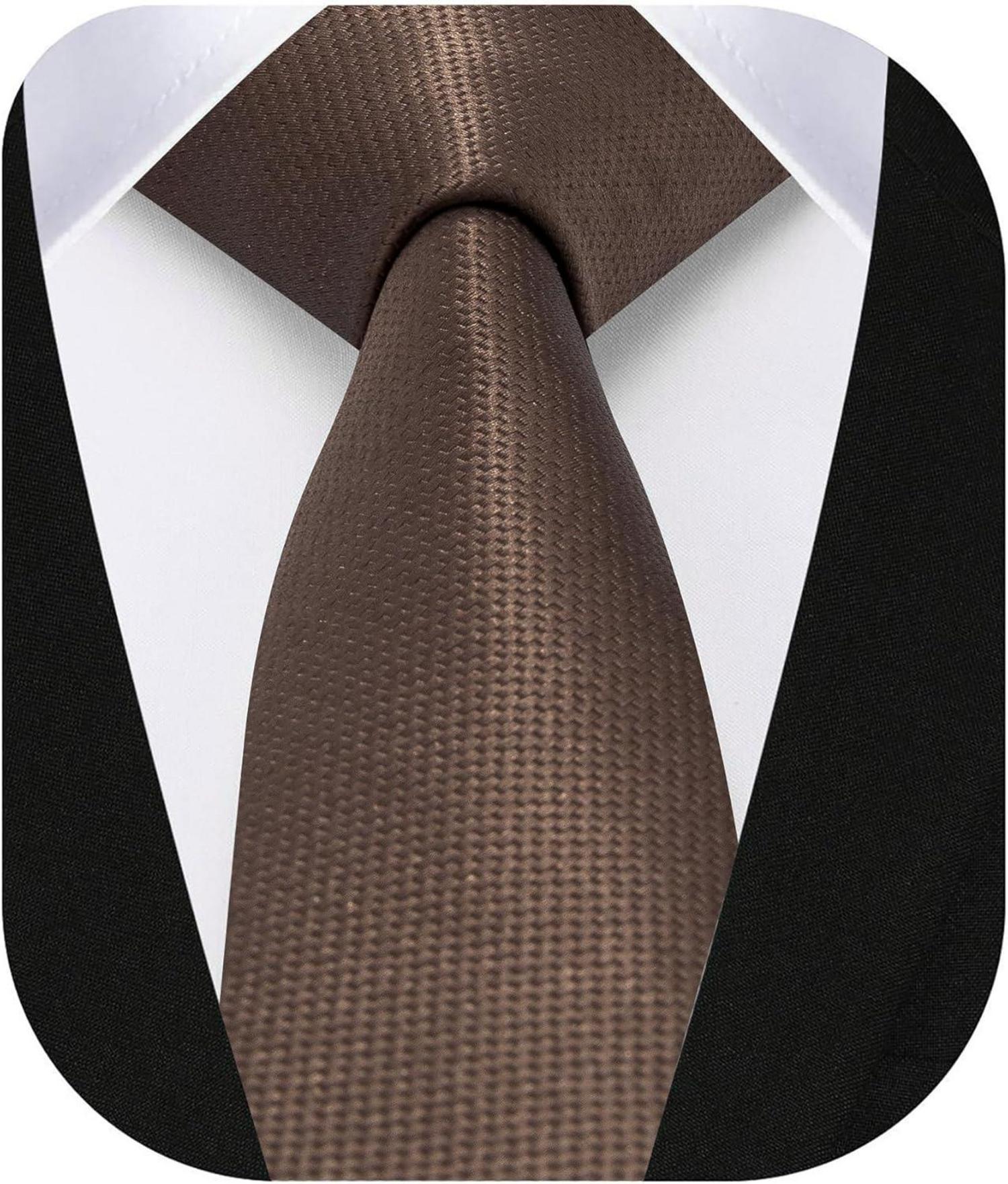 Schmale Seidenkrawatte für Herren Hochzeit Party Braun