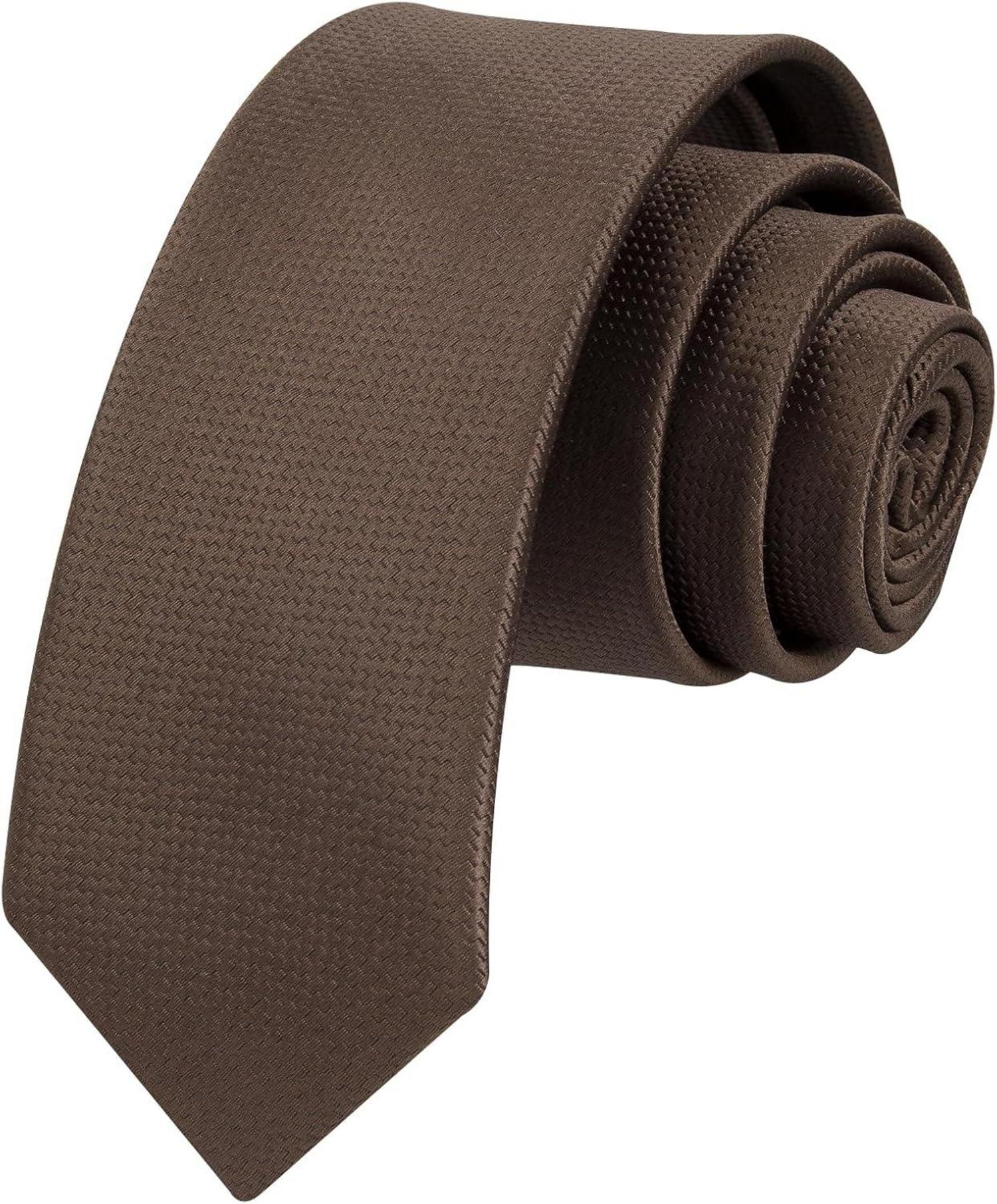 Schmale Seidenkrawatte Herren 6 cm Braun Hochzeit Party Business