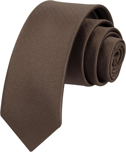 Schmale Seidenkrawatte Herren 6 cm Braun Hochzeit Party Business