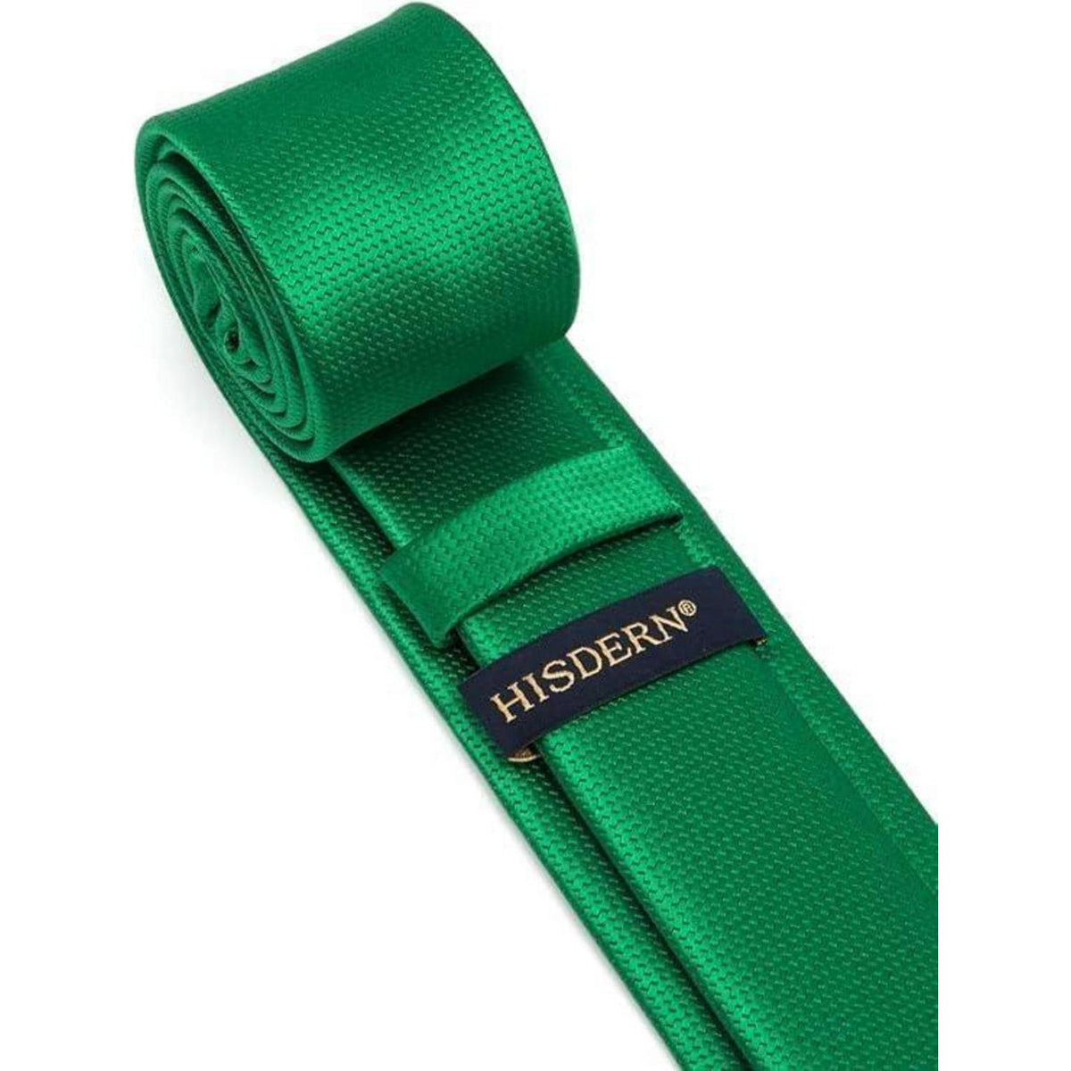 Schmale Seidenkrawatte für Herren, Grün, 6cm