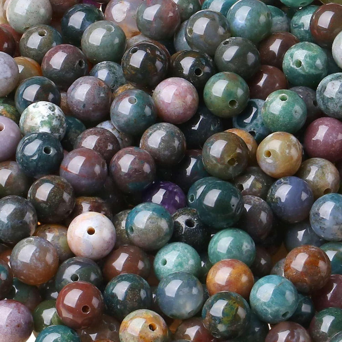 8mm Indischer Achat Naturstein Perlen zum Schmuckbasteln
