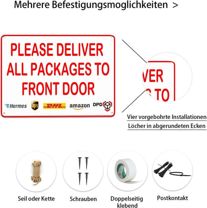 Paketabgabeschild für die Vordertür 24x24 cm