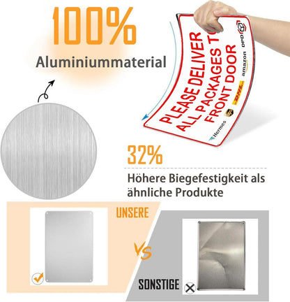 Paket-Zustellhinweis für die Haustür, für Innen- und Außenbereich