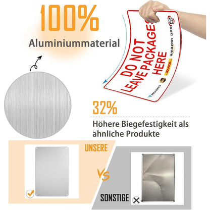Wanddeko "Keine Pakete hier abstellen" Aluminium 20x30cm