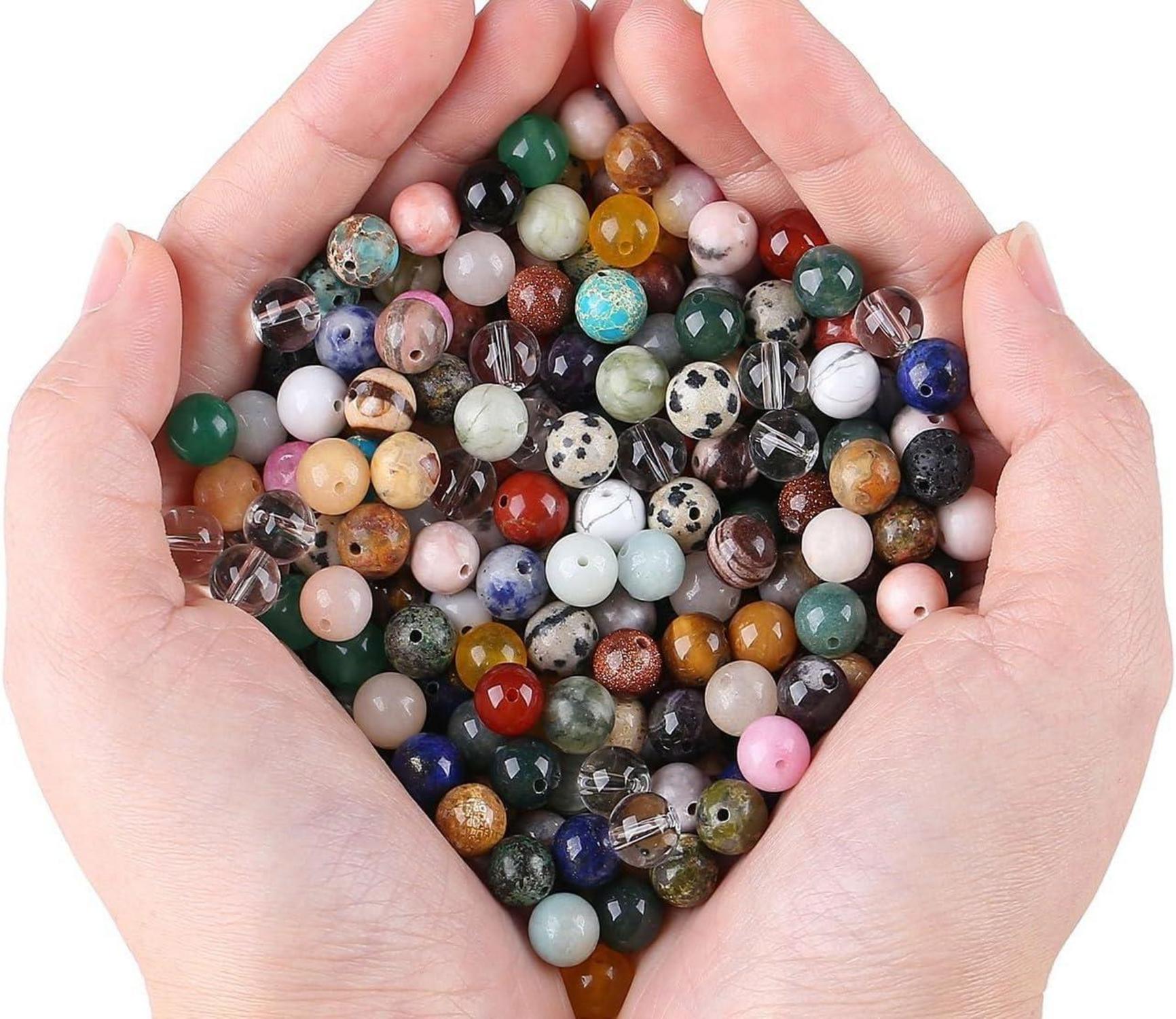8mm Naturstein Mehrfarbig Kristallperlen 50 Stück für DIY