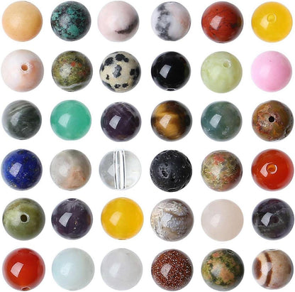 Naturstein Perlen 8mm Mehrfarbig Kristalle für DIY Schmuck