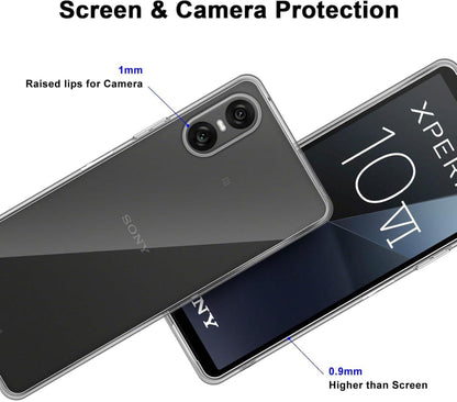 Silikon Hülle + Schutzfolie für Sony Xperia 10 VI Panzerglas 9H Transparent