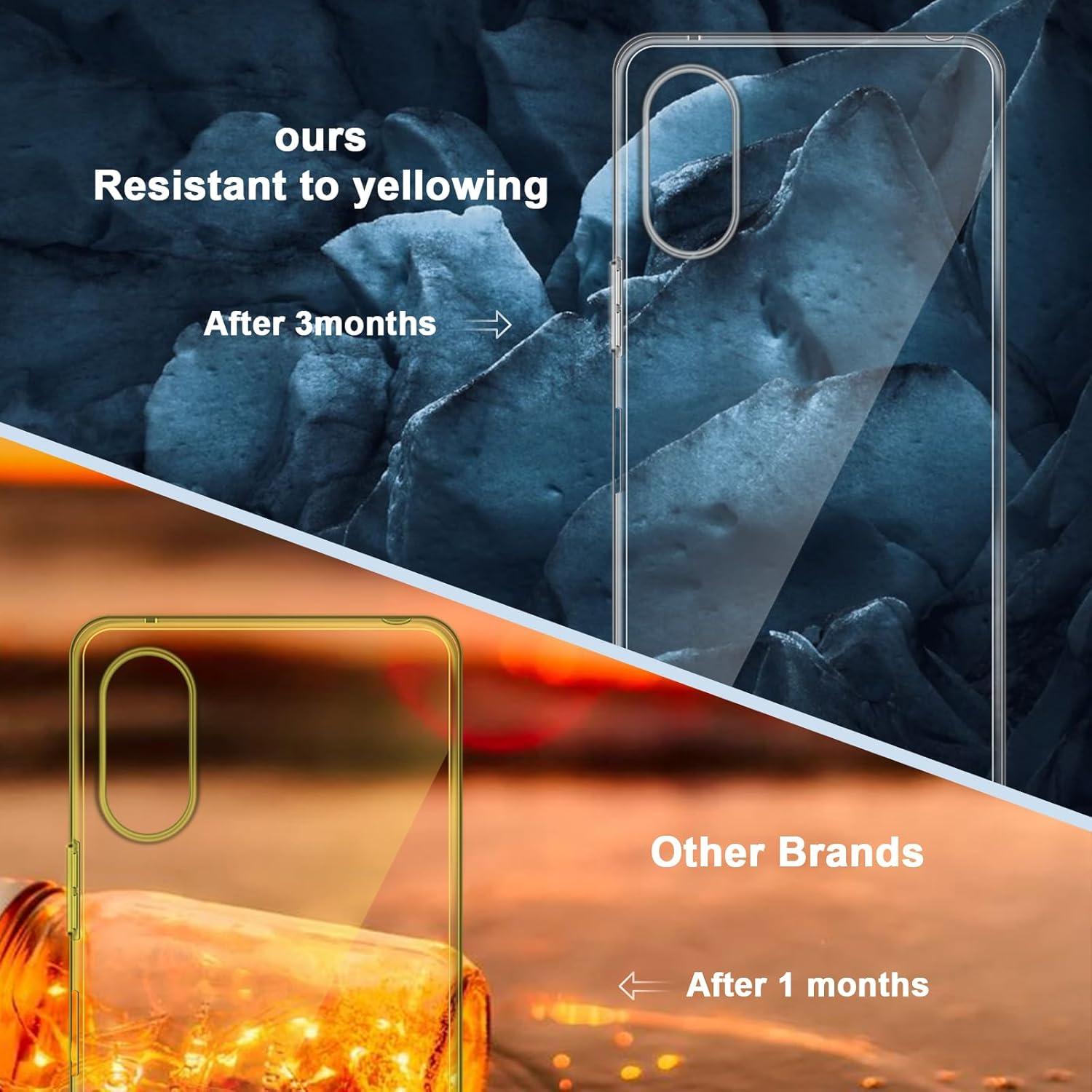 Silikon Hülle + Schutzfolie für Sony Xperia 10 VI Panzerglas 9H Transparent