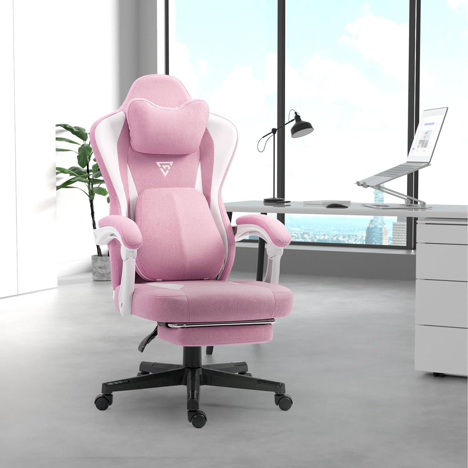 Gaming Stuhl mit Massage Lendenwirbelstütze und
