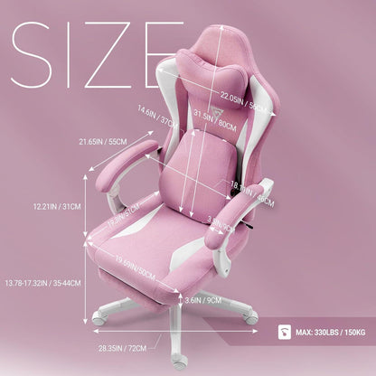 Gaming Stuhl Beheizte Massage Lendenwirbelstütze Tasche Fußstütze 150 kg
