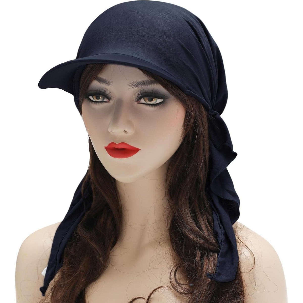 Damen Chemo Kopfbedeckung mit Krempe – Navy Blau